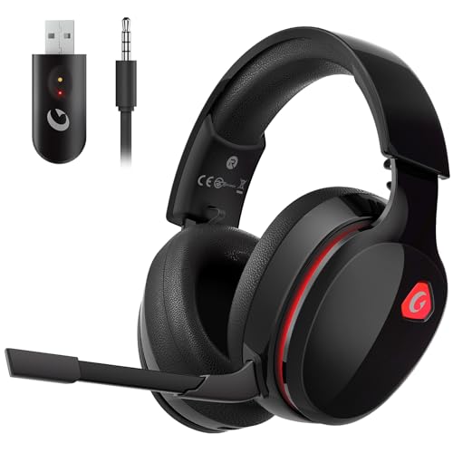 Gtheos 2.4GHz Wireless Gaming Headset for PS5, PS4 Fortnite & Call of Duty/FPS Gamers, PC, Nintendo Switch, Gaming Headphones