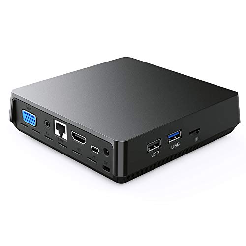 Mini PC Intel Atom Z8350 Windows 10 Pro Mini Computer 4GB DDR 64GB eMMC,Support 4K HD,2.4G/5G WiFi AC, 2.5 inch SSD,Bluetooth,1000Mbps Ethernet