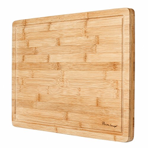 Heim Concept Organic Bamboo Cutting Board for Kitchen Extra Large Chopping Board with Juicy Groove Perfect for Meat, Vegetables, Fruits, Cheese