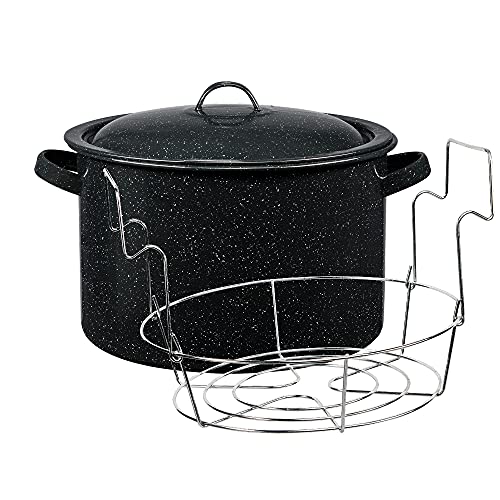 Granite Ware Covered Preserving Canner with Rack, 12-Quart