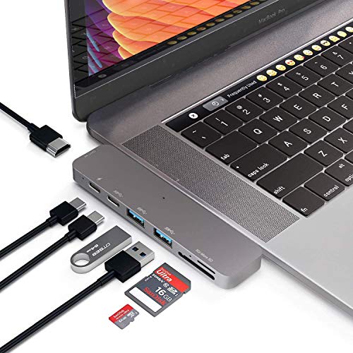 Up To 40% OFF KppeX USB C Hub,7 in 1 Type c hub Adapter for MacBook Air/Pro 2018/2019/2020, Ipad Pro,Dual Type C Hub with 4K HDMI, SD/TF Card Reader, Thunderbolt 3 and 2 USB 3.0 Ports