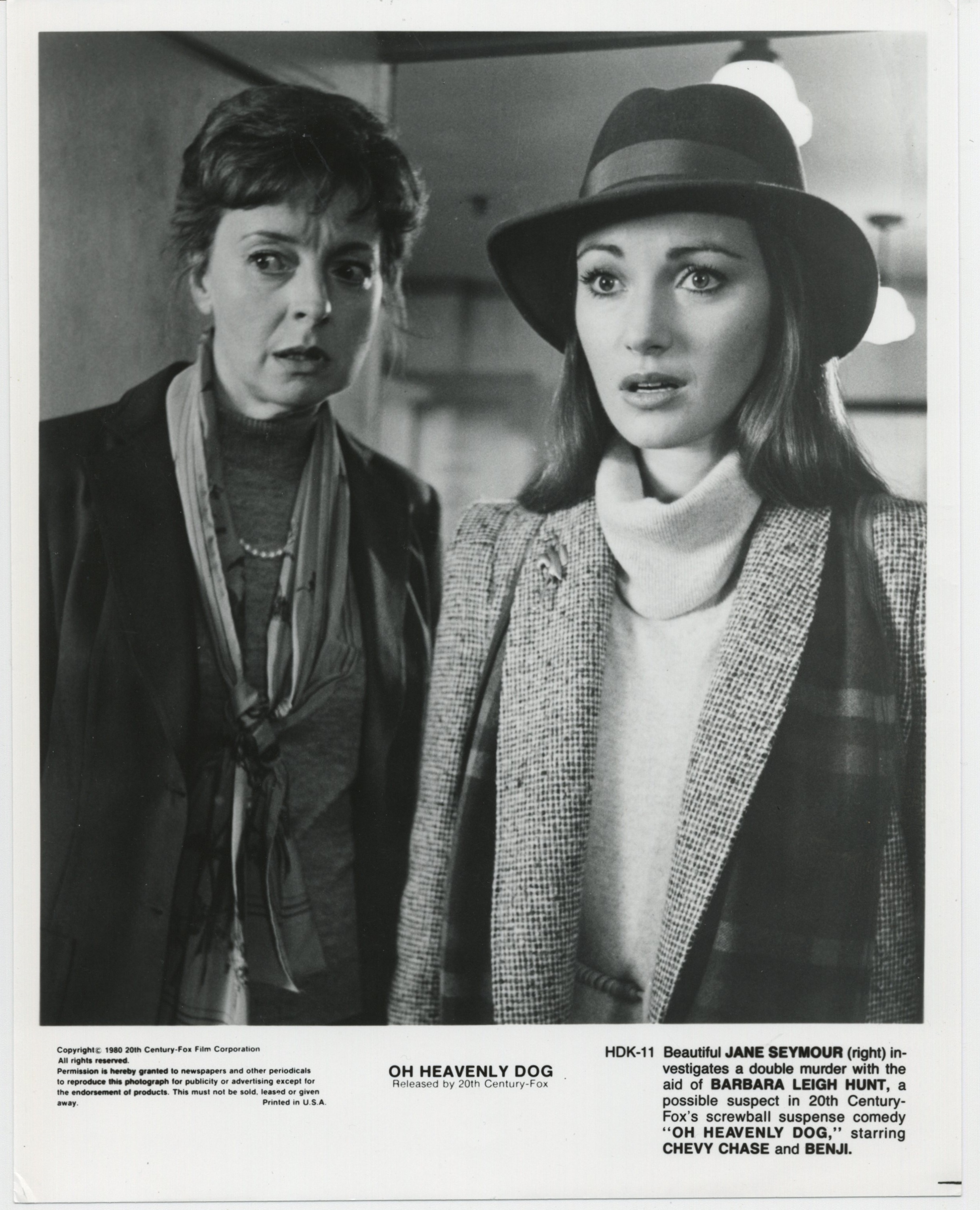 Jane Seymour and Barbara Leigh-Hunt in Oh Heavenly Dog (1980)