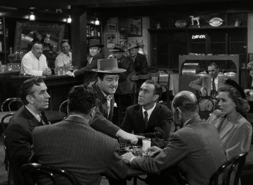 Harry Brown, George Chandler, Lou Costello, Brenda Joyce, Victor Kilian, Joe Kirk, and Bert Roach in Little Giant (1946)