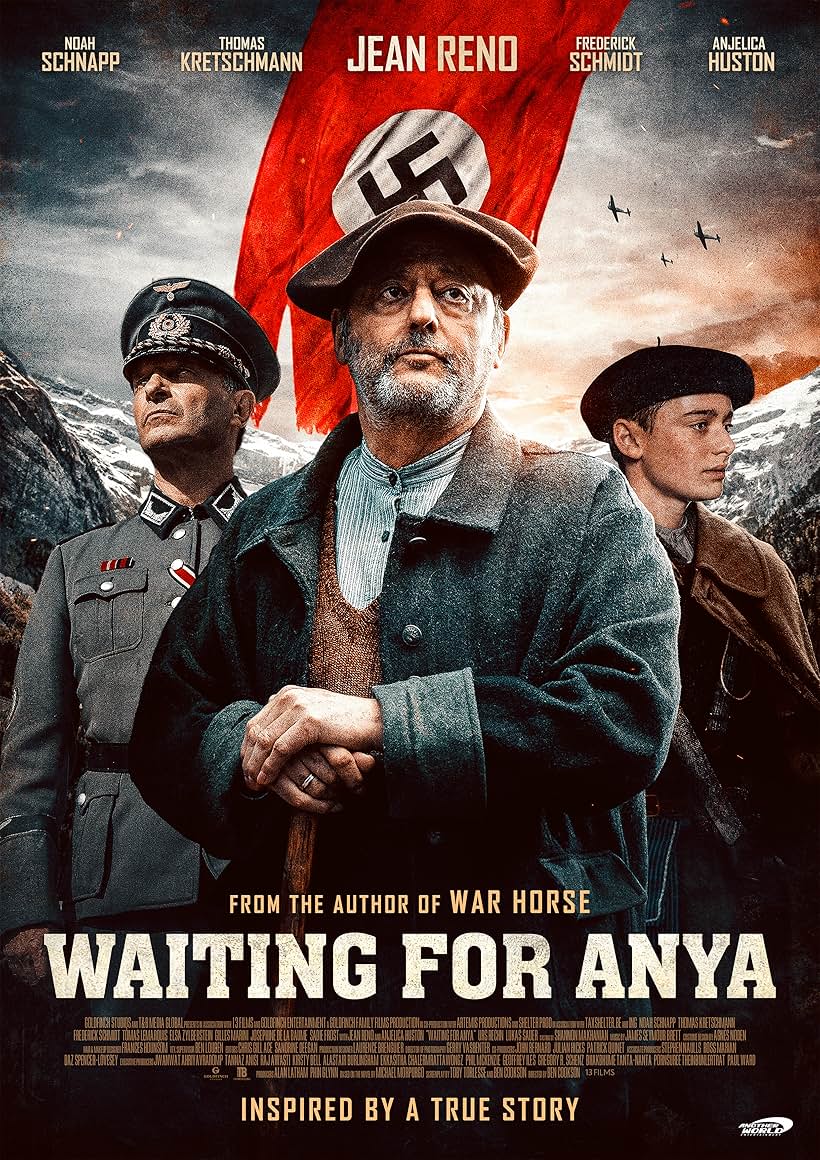 Jean Reno, Thomas Kretschmann, and Noah Schnapp in Waiting for Anya (2020)