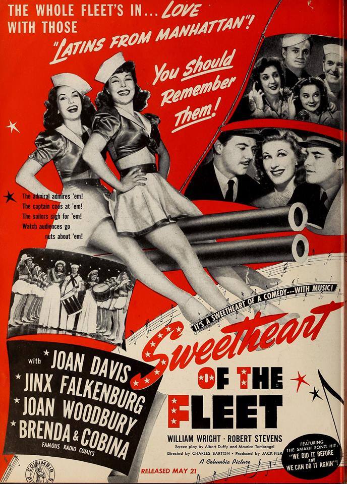 Elvia Allman, Joan Davis, Jinx Falkenburg, Robert Kellard, Blanche Stewart, Joan Woodbury, and William Wright in Sweetheart of the Fleet (1942)