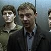 Tom Burke, Kelly Macdonald, James McAvoy, and John Simm in State of Play (2003)