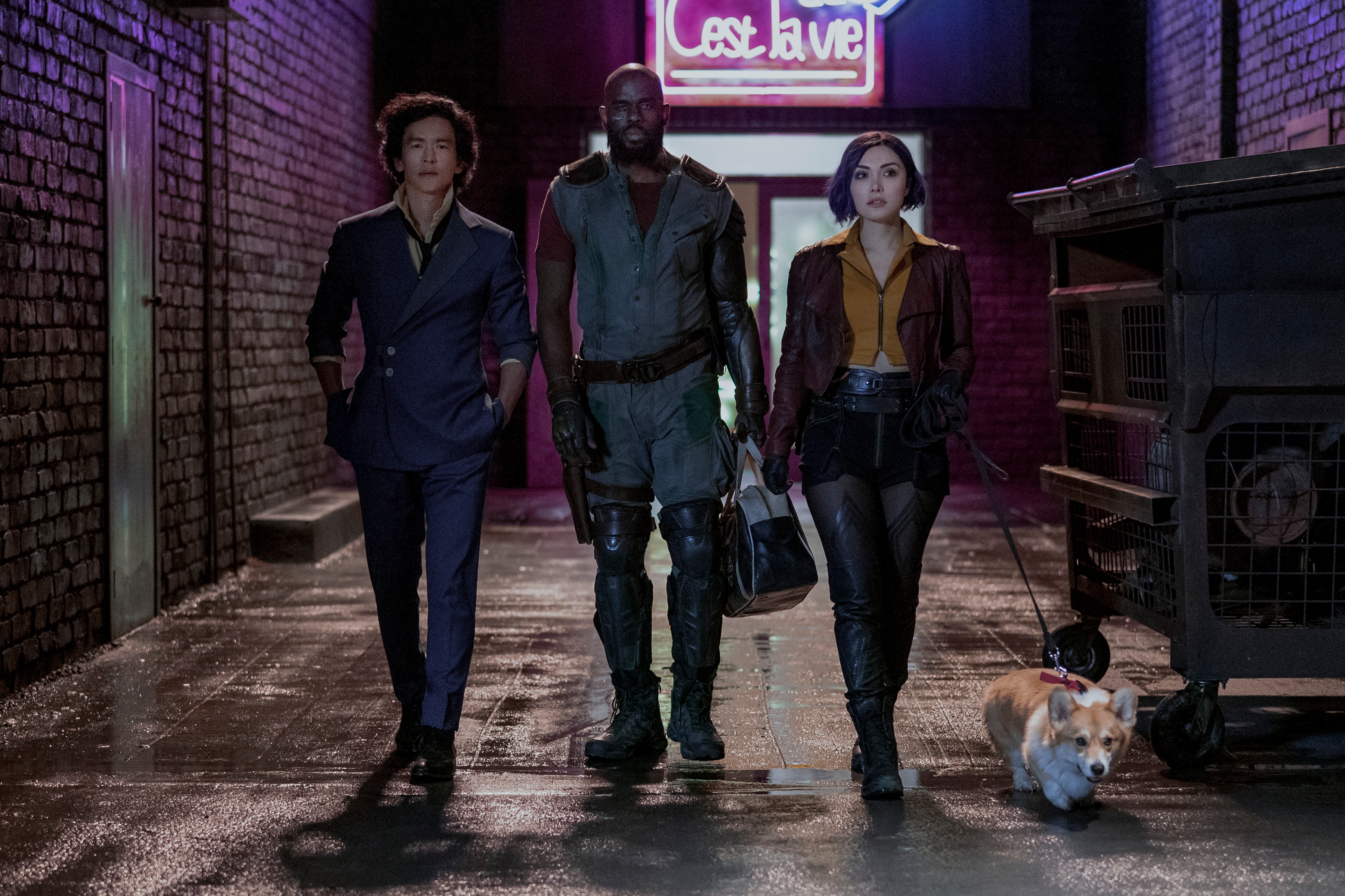 John Cho, Mustafa Shakir, and Daniella Pineda in Cowboy Bebop (2021)