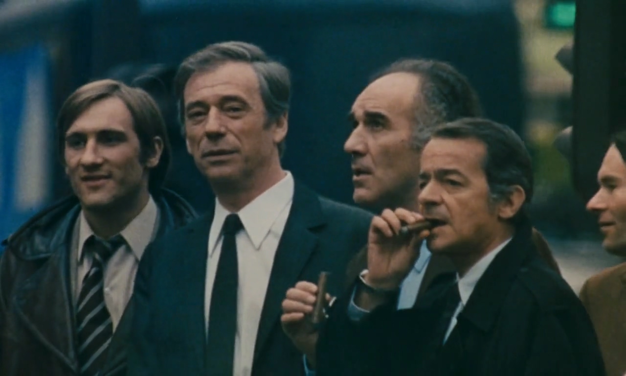 Gérard Depardieu, Yves Montand, Michel Piccoli, and Serge Reggiani in Vincent, François, Paul and the Others (1974)