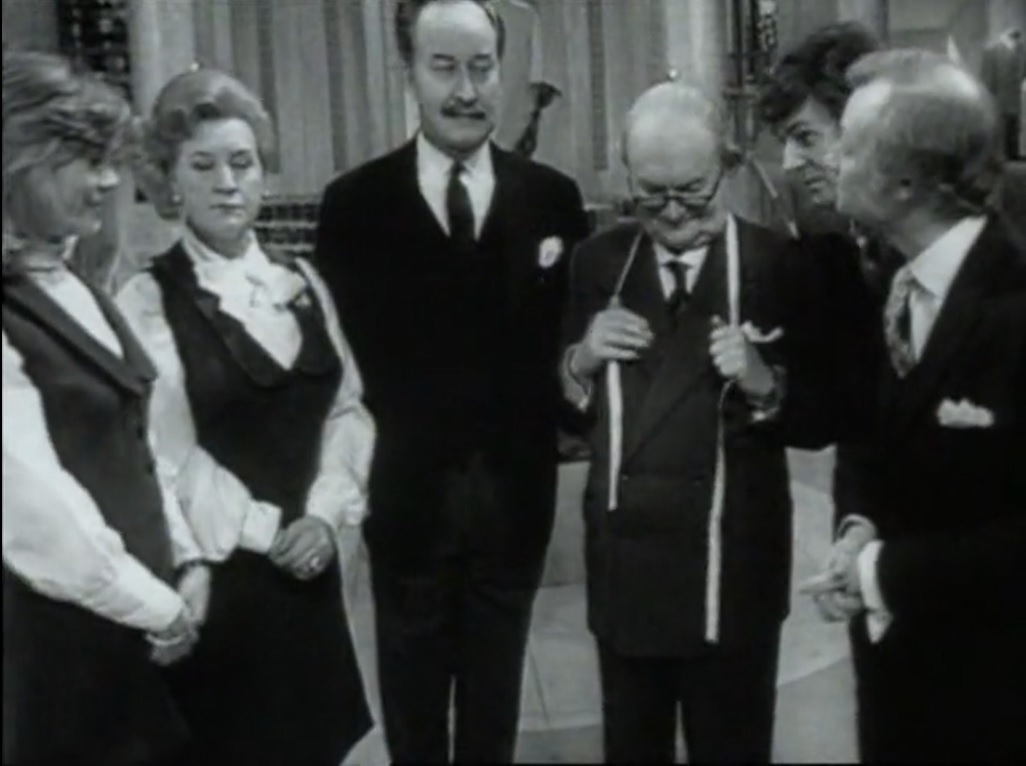 Trevor Bannister, Arthur Brough, John Inman, Wendy Richard, Mollie Sugden, and Frank Thornton in Comedy Playhouse (1961)