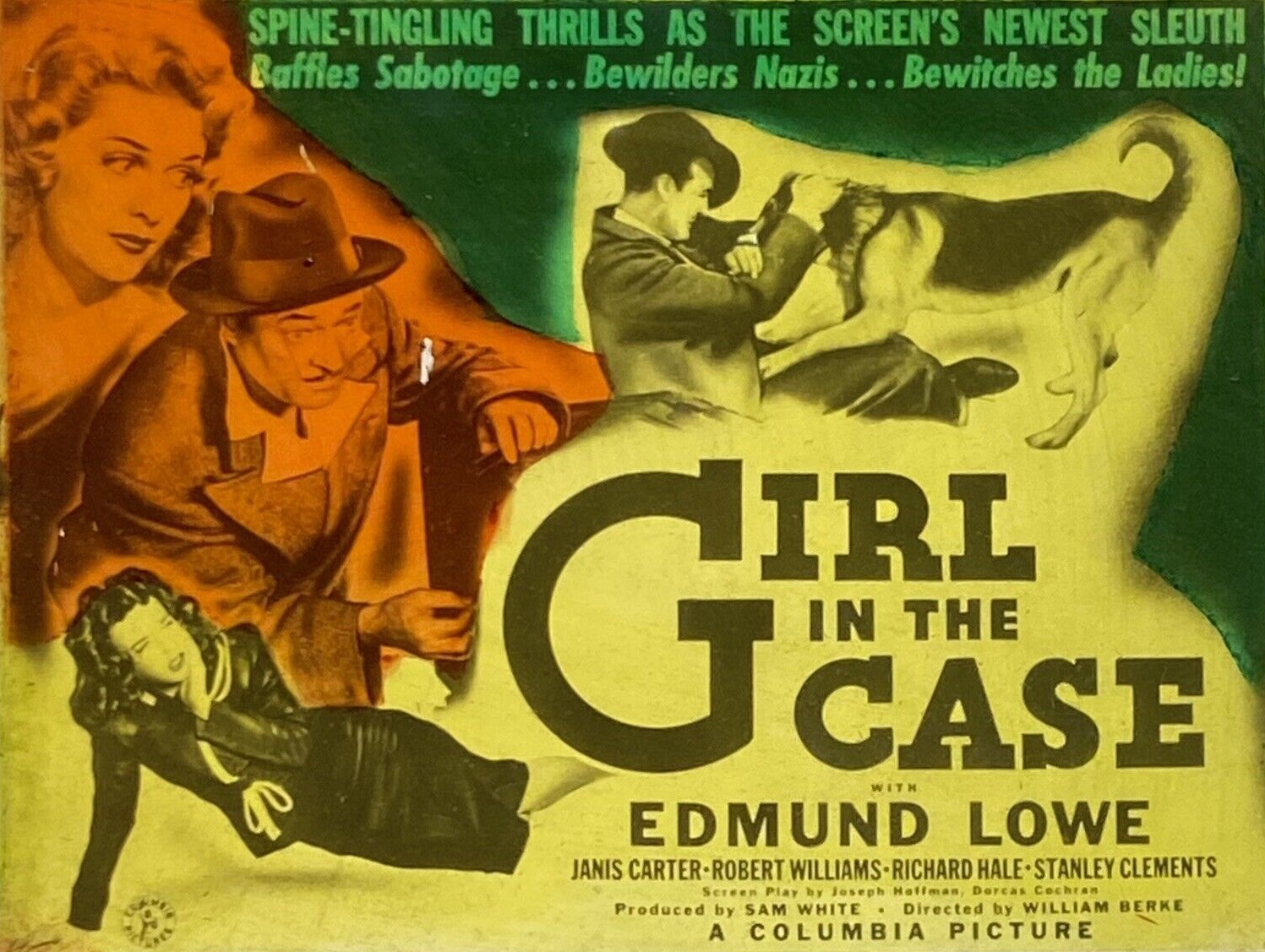 Janis Carter and Edmund Lowe in Girl in the Case (1944)