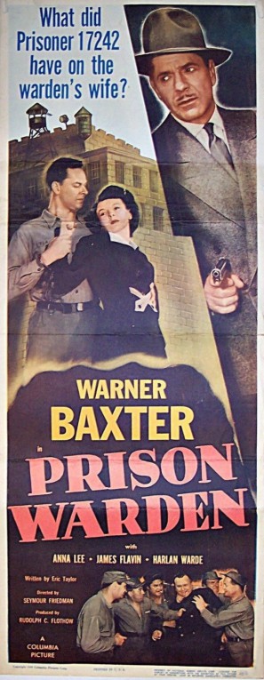 Warner Baxter, Anna Lee, and Harlan Warde in Prison Warden (1949)