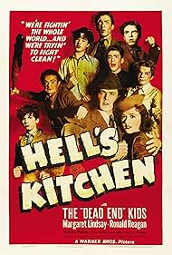 Ronald Reagan, Frankie Burke, Gabriel Dell, Leo Gorcey, Huntz Hall, Billy Halop, Bobby Jordan, Margaret Lindsay, Larry Nunn, Bernard Punsly, and The Dead End Kids in Hell's Kitchen (1939)