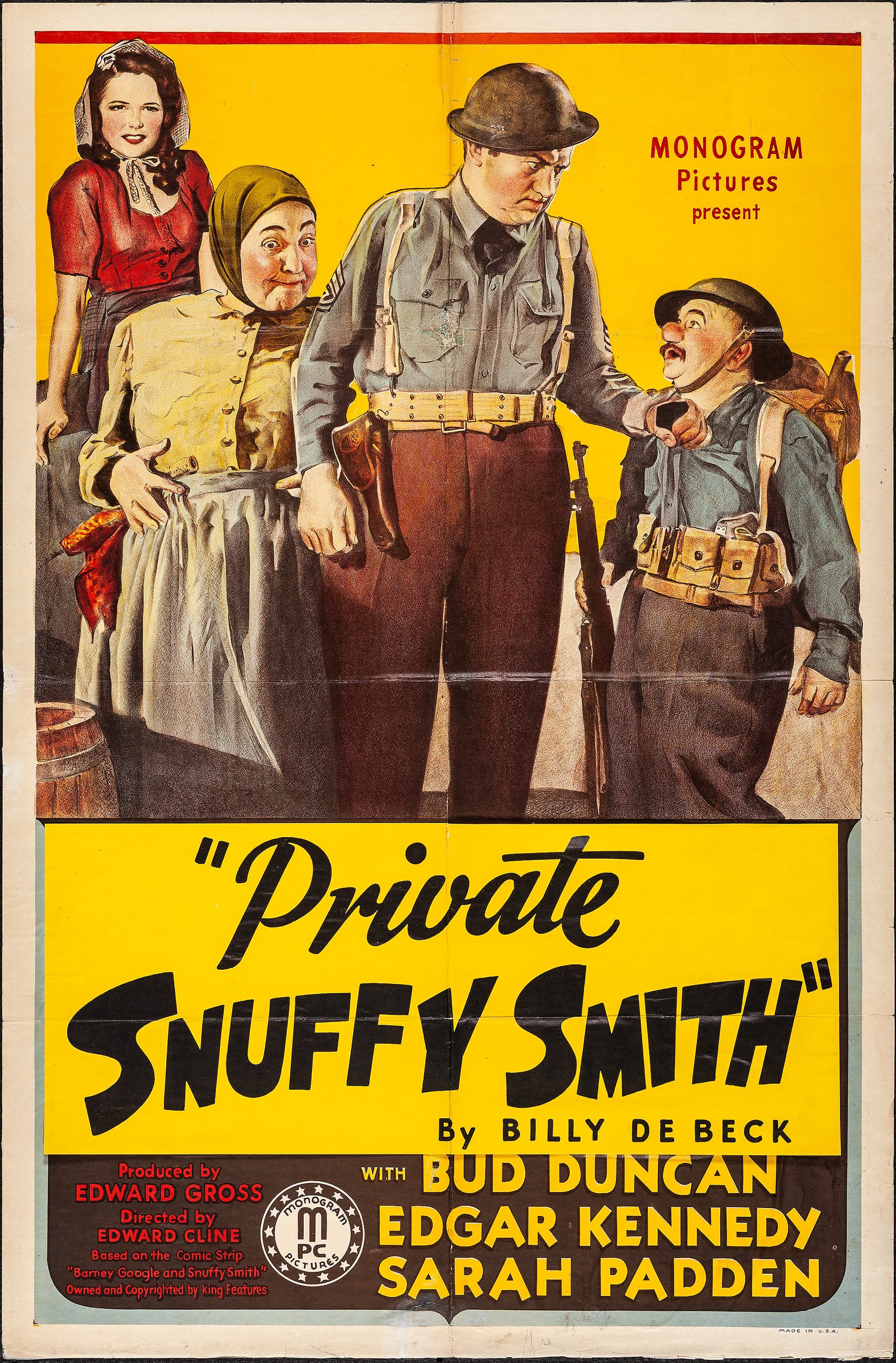 Bud Duncan, Edgar Kennedy, Doris Linden, and Sarah Padden in Private Snuffy Smith (1942)