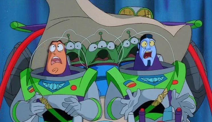 Tim Allen, Diedrich Bader, and Patrick Warburton in Buzz Lightyear of Star Command: The Adventure Begins (2000)