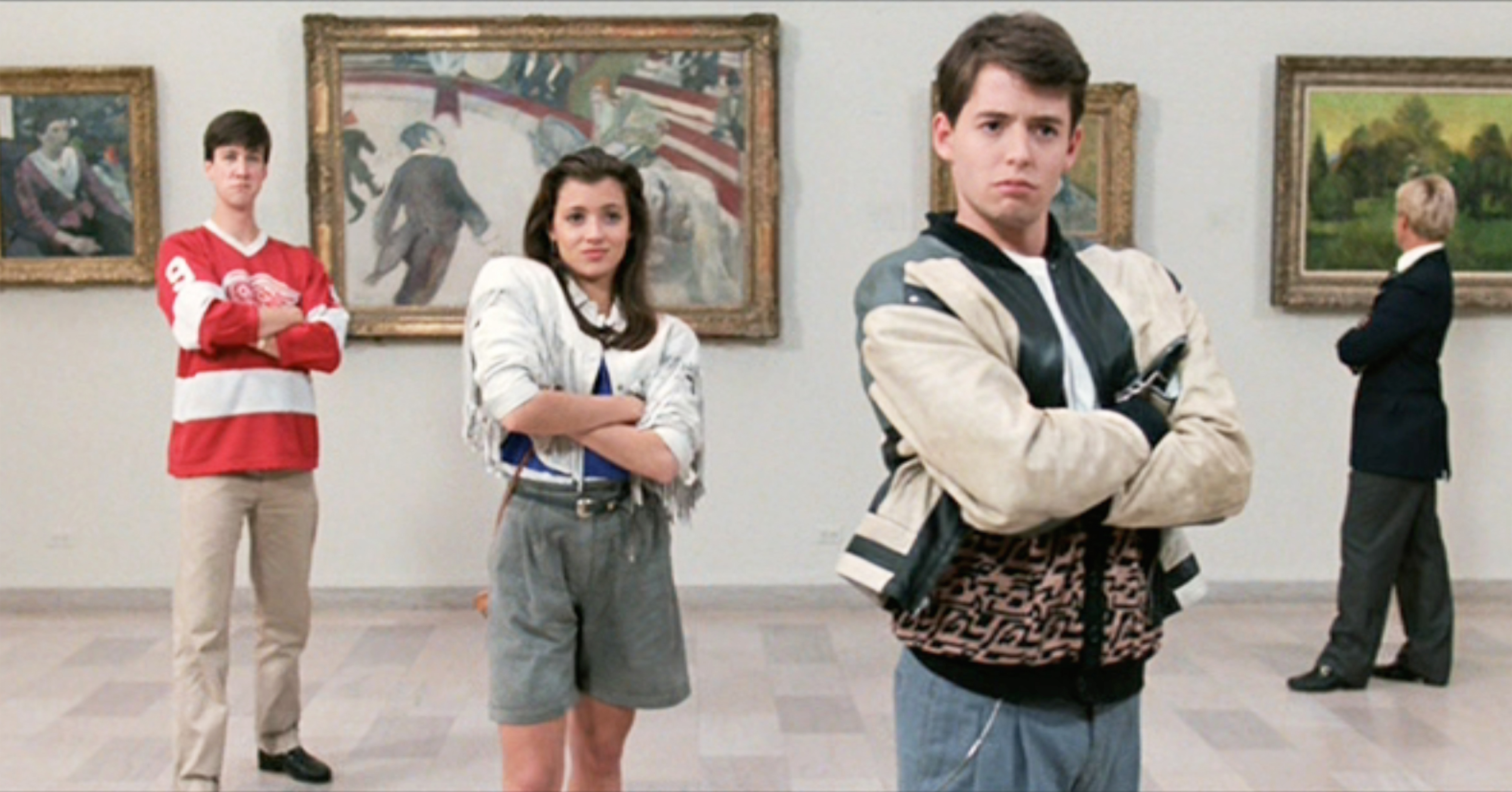 Matthew Broderick, Mia Sara, John Hughes, and Alan Ruck at an event for Ferris Bueller's Day Off (1986)