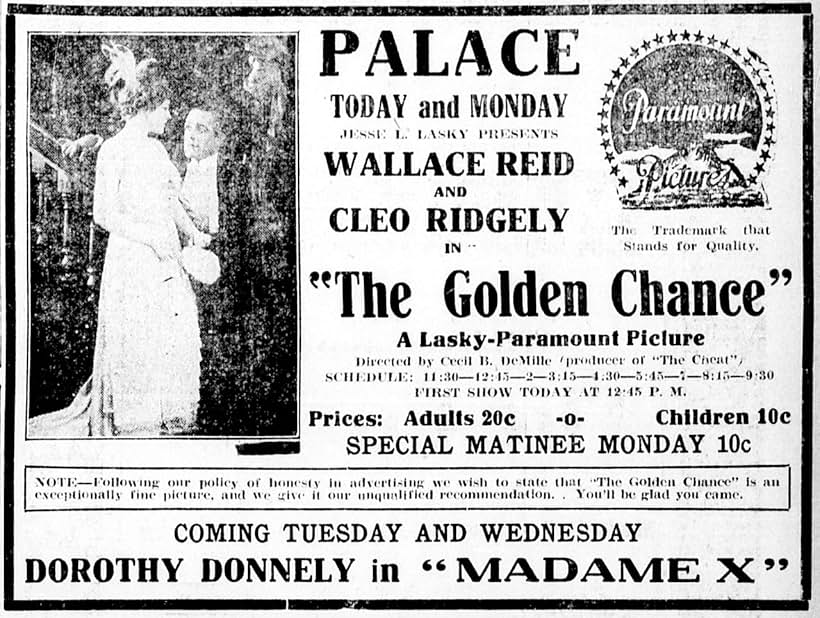 Wallace Reid and Cleo Ridgely in The Golden Chance (1915)