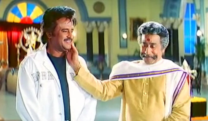 Shivaji Ganesan and Rajinikanth in Padaiyappa (1999)