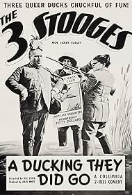 Moe Howard, Larry Fine, and Curly Howard in A Ducking They Did Go (1939)