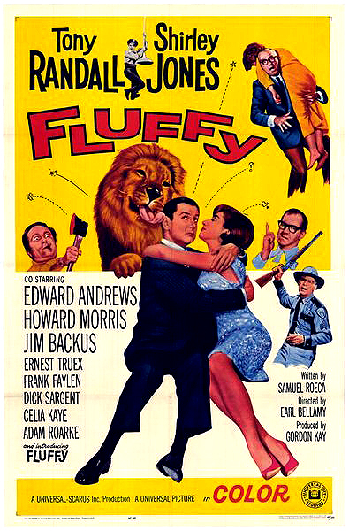 Jim Backus, Edward Andrews, Shirley Jones, Howard Morris, Tony Randall, and Zamba in Fluffy (1965)