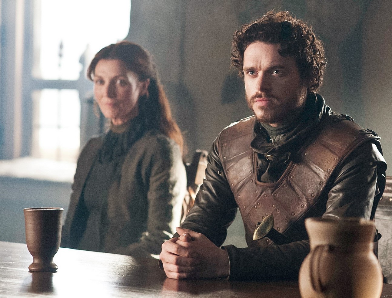 Michelle Fairley and Richard Madden in Game of Thrones (2011)