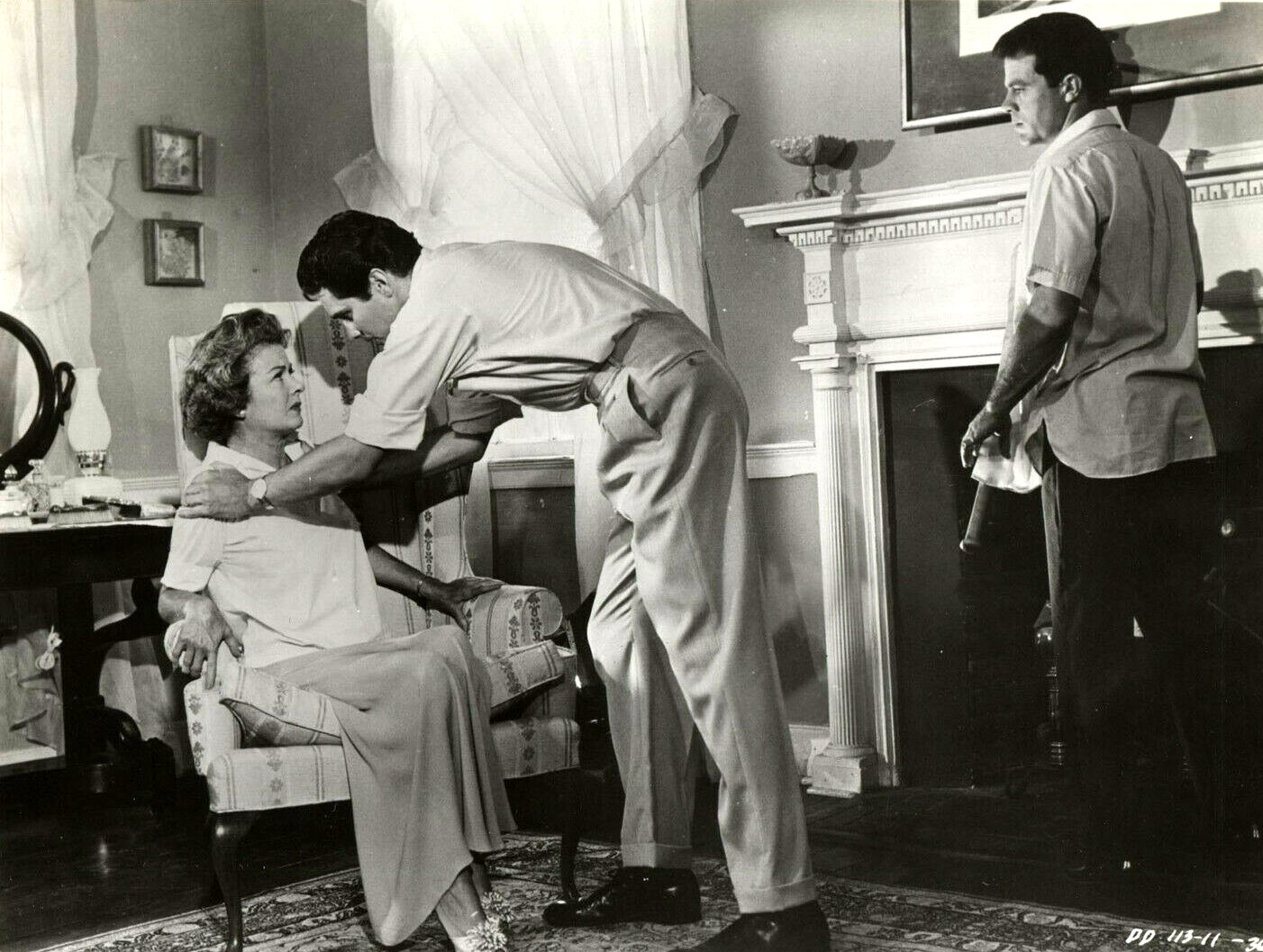 Joan Bennett, Brett Halsey, and Ken Scott in Desire in the Dust (1960)