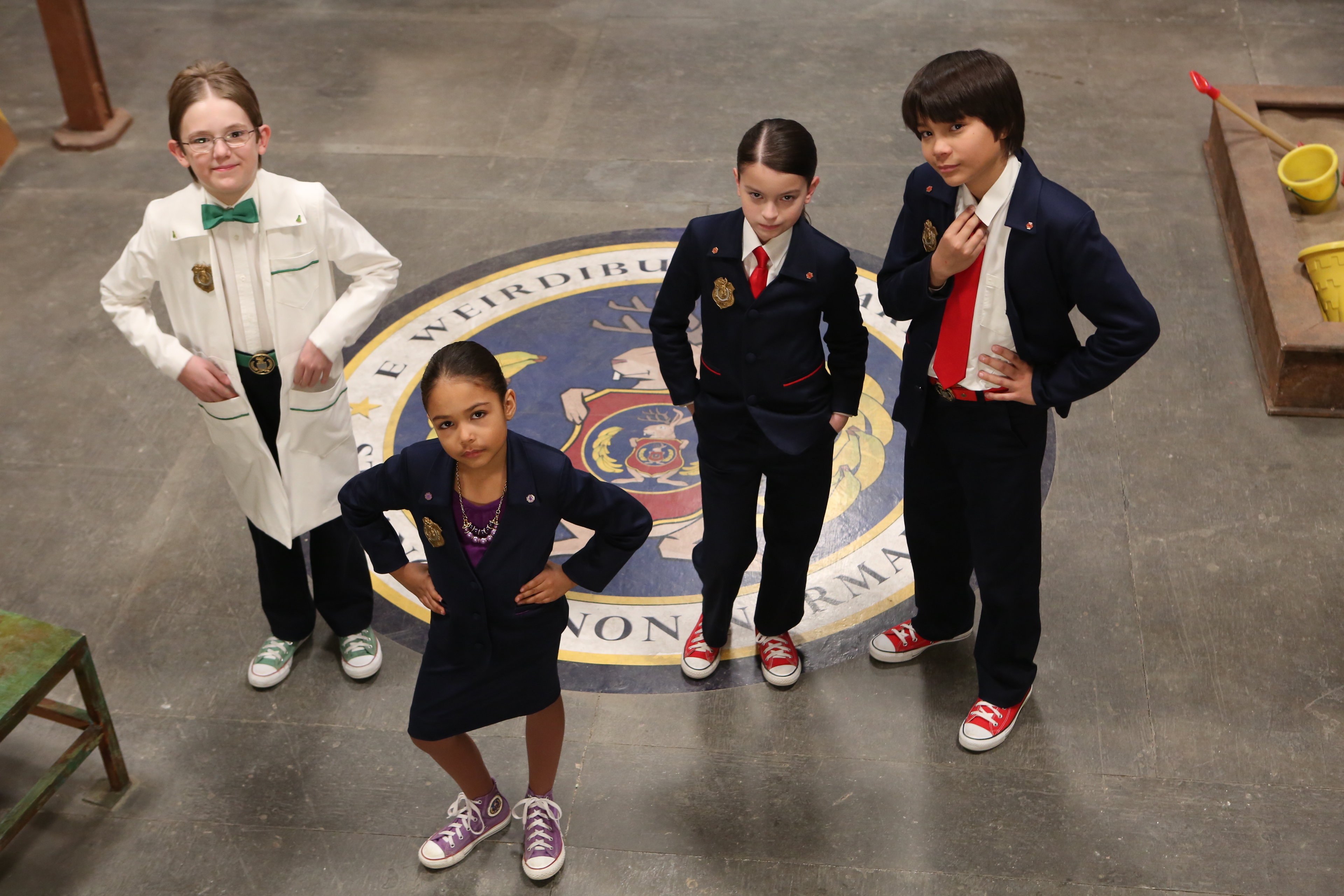 Dalila Bela, Sean Michael Kyer, Millie Davis, and Filip Geljo in Odd Squad (2014)