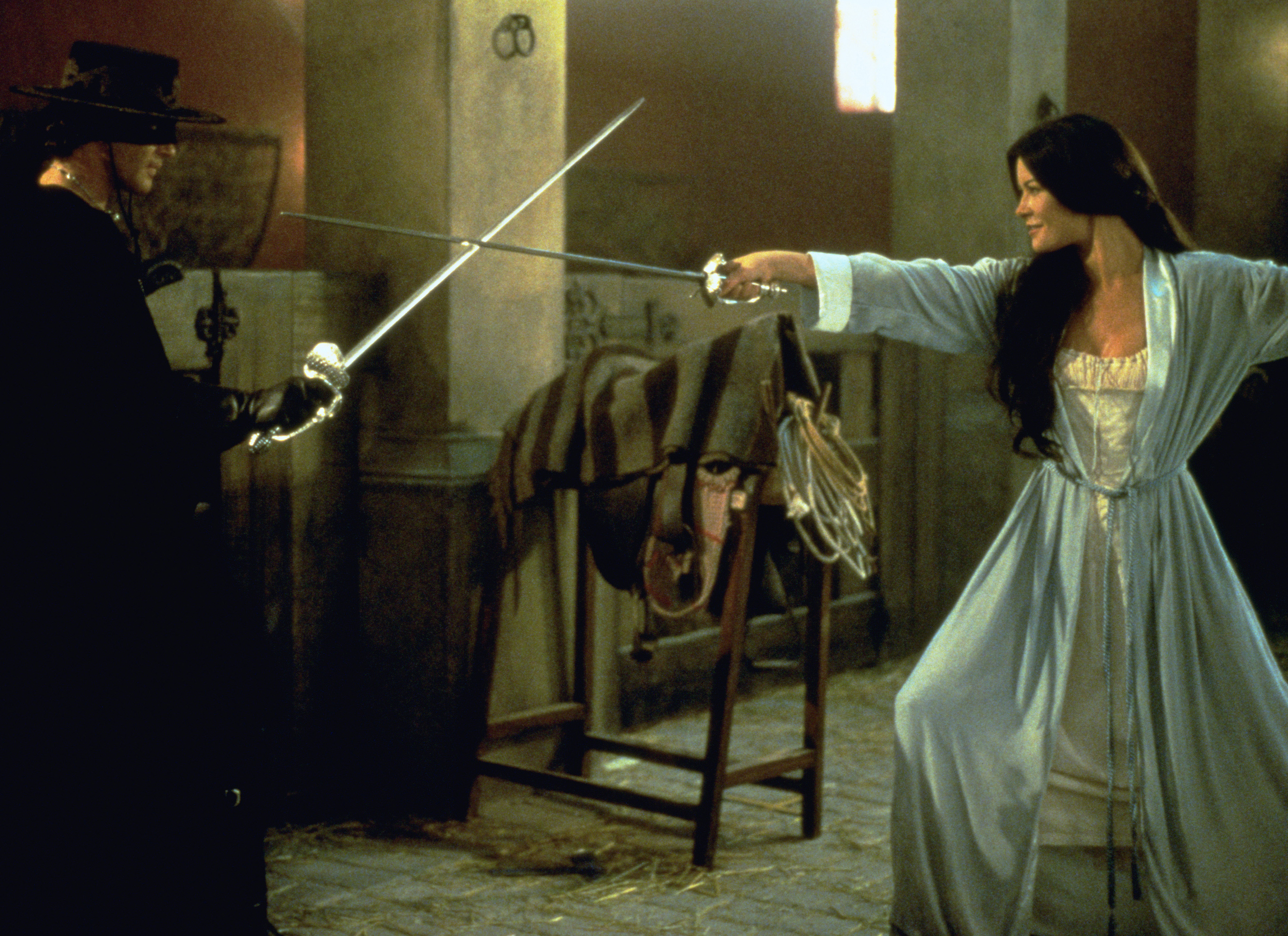 Antonio Banderas and Catherine Zeta-Jones in The Mask of Zorro (1998)