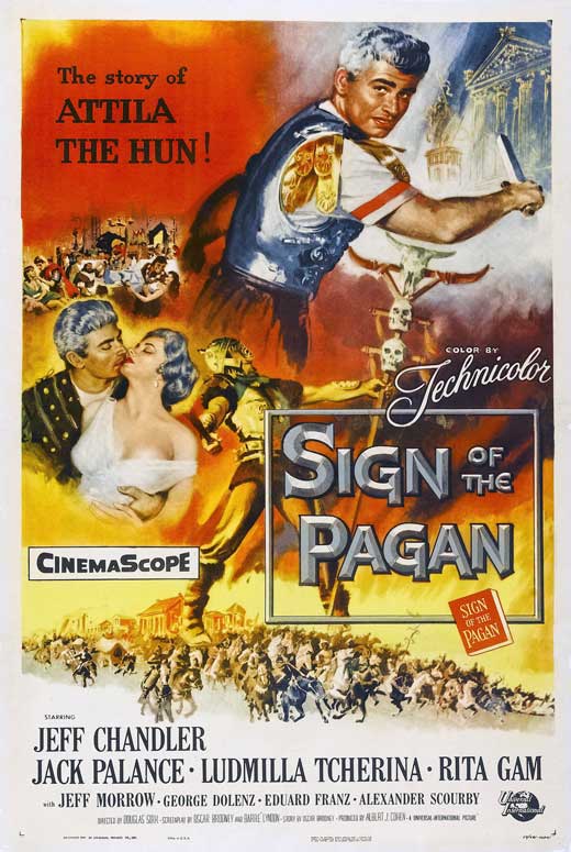 Jeff Chandler and Rita Gam in Sign of the Pagan (1954)