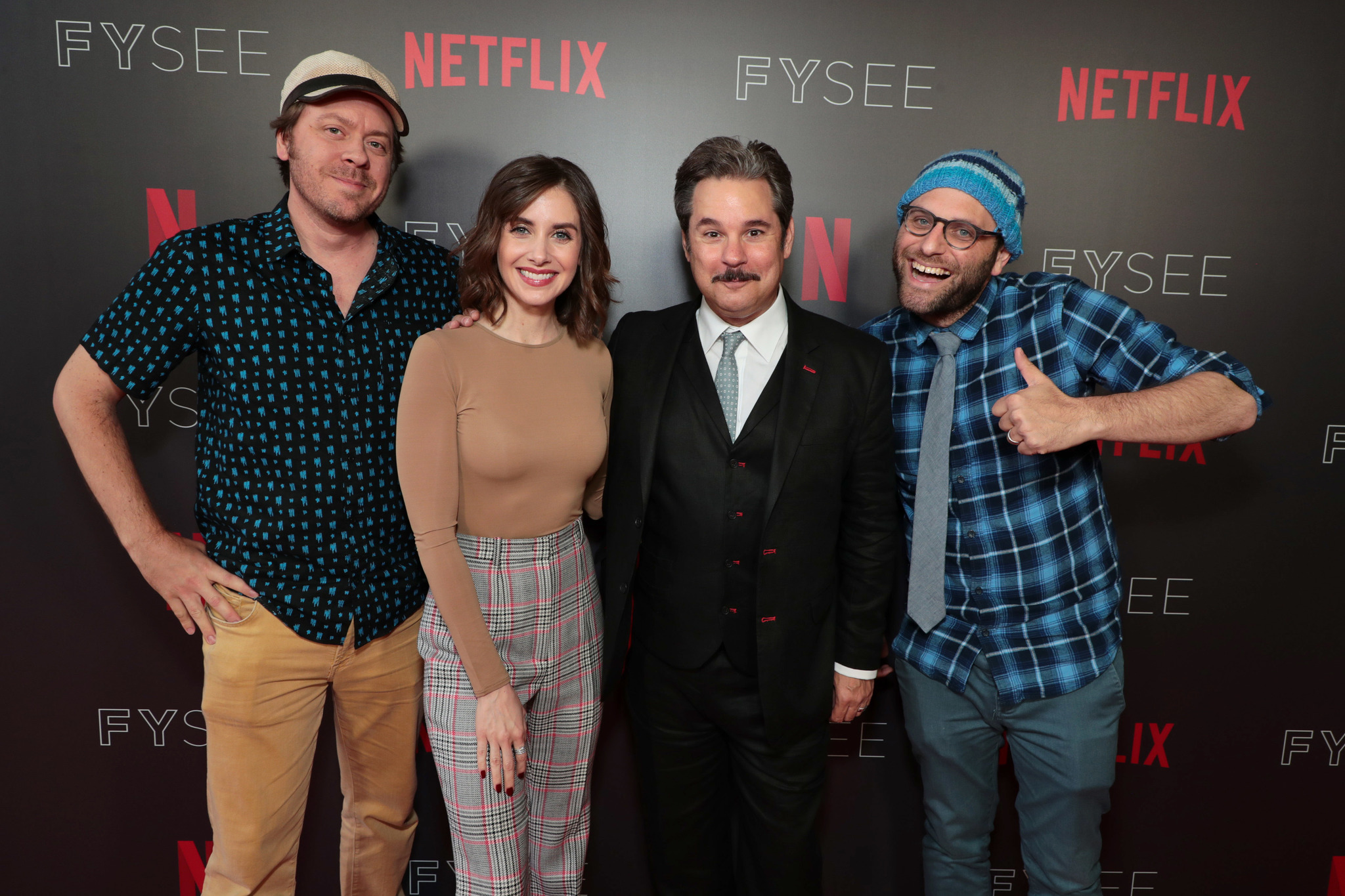 Paul F. Tompkins, Alison Brie, Mike Hollingsworth, and Raphael Bob-Waksberg at an event for BoJack Horseman (2014)