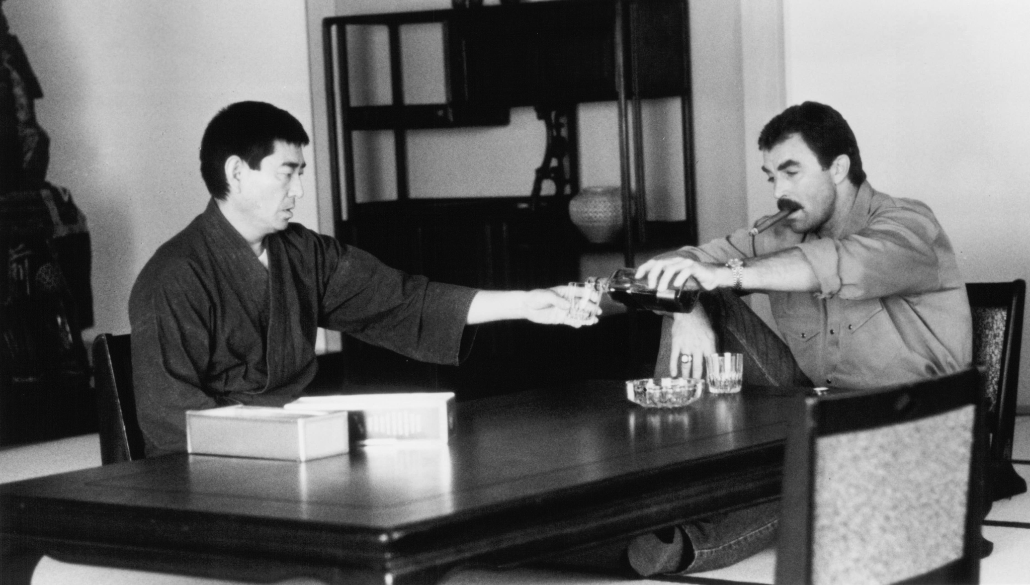 Tom Selleck and Ken Takakura in Mr. Baseball (1992)