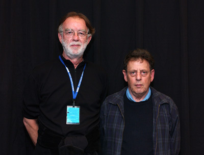 Philip Glass and Godfrey Reggio at an event for Naqoyqatsi (2002)