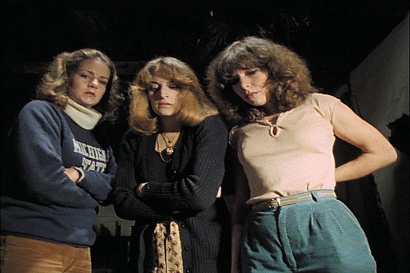 Betsy Baker, Ellen Sandweiss, and Theresa Tilly in The Evil Dead (1981)