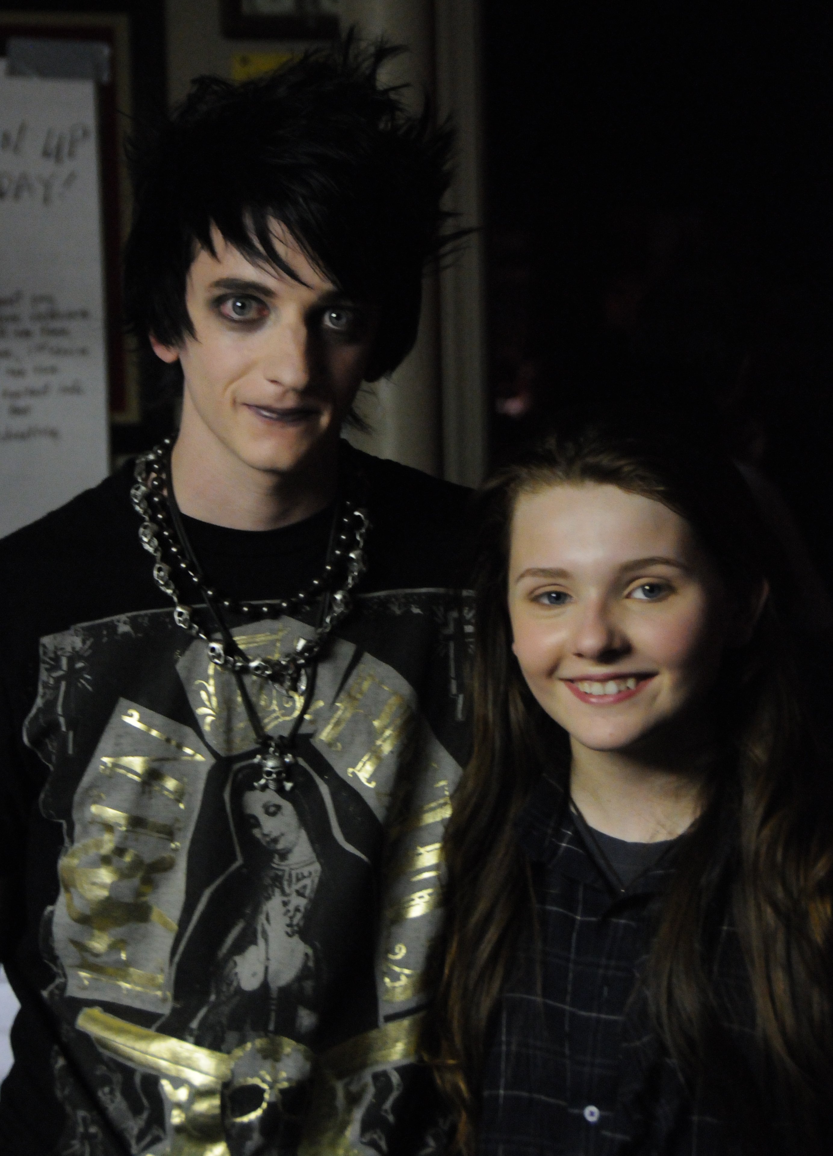 Adam Shalzi with Abigail Breslin on the set of Janie Jones (2010).