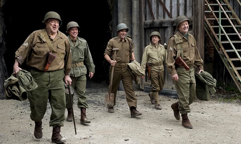 George Clooney, Bill Murray, Matt Damon, John Goodman, and Bob Balaban in The Monuments Men (2014)