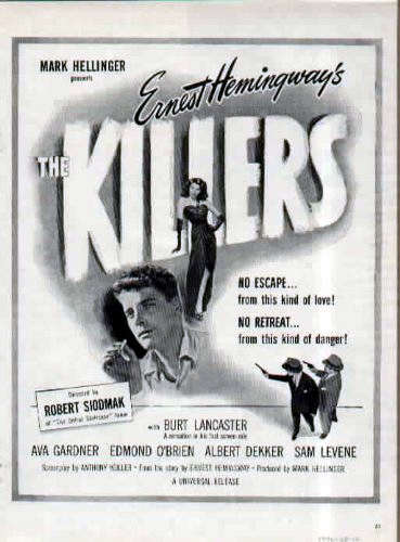 Burt Lancaster, Ava Gardner, Albert Dekker, Sam Levene, and Edmond O'Brien in The Killers (1946)