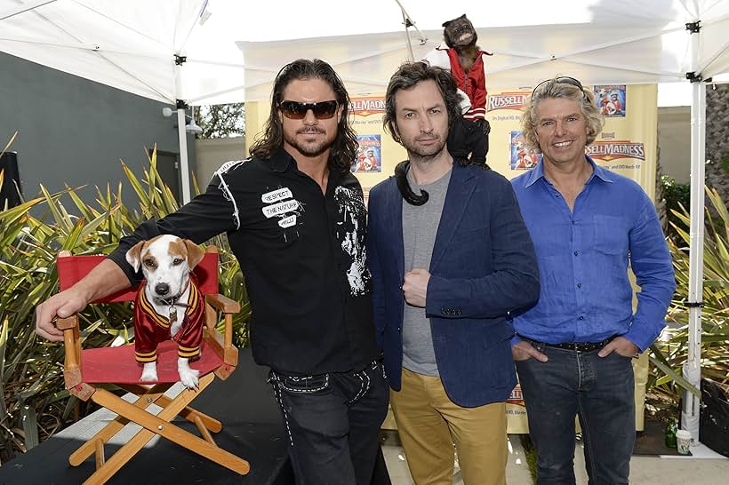 John Hennigan, David Milchard, and Crystal the Monkey in Russell Madness (2015)