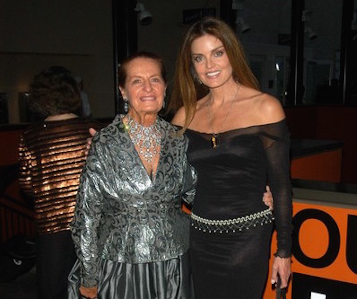 Mother LouCille and Tracy Scoggins attend Johnny Grant's 80th birthday celebration 