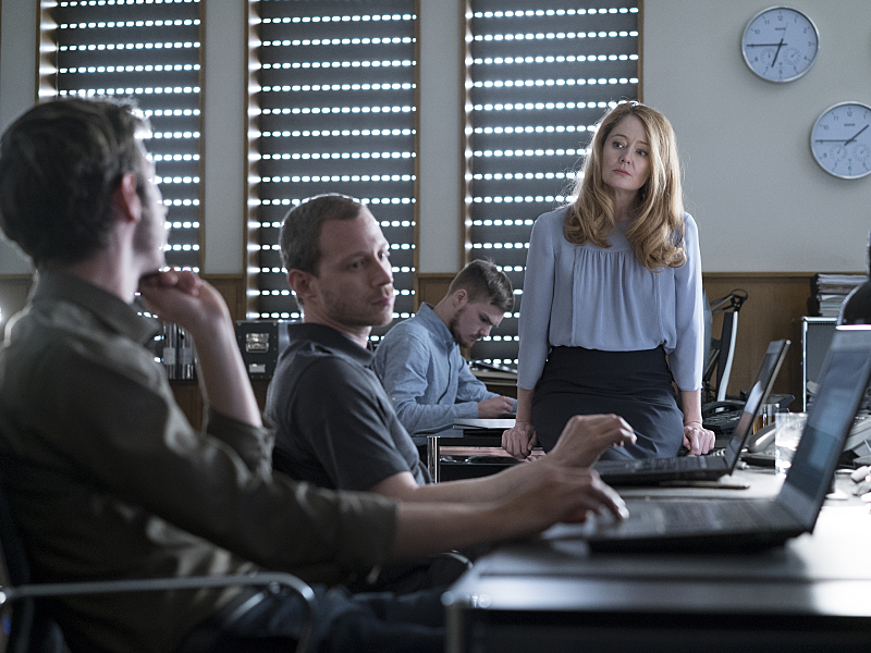 Miranda Otto, Max Mauff, and Micah Hauptman in Homeland (2011)