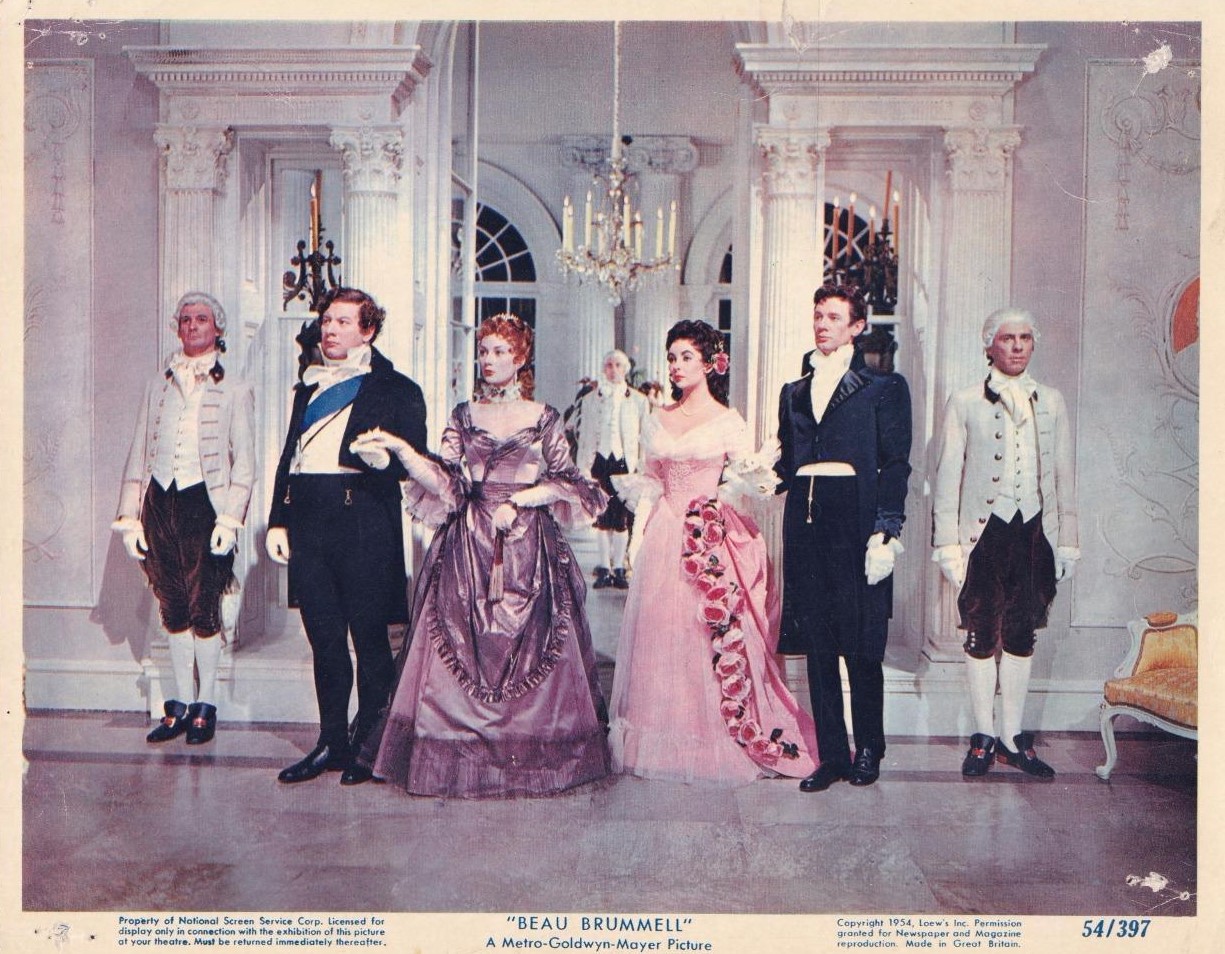 Elizabeth Taylor, Peter Ustinov, James Donald, and Rosemary Harris in Beau Brummell (1954)