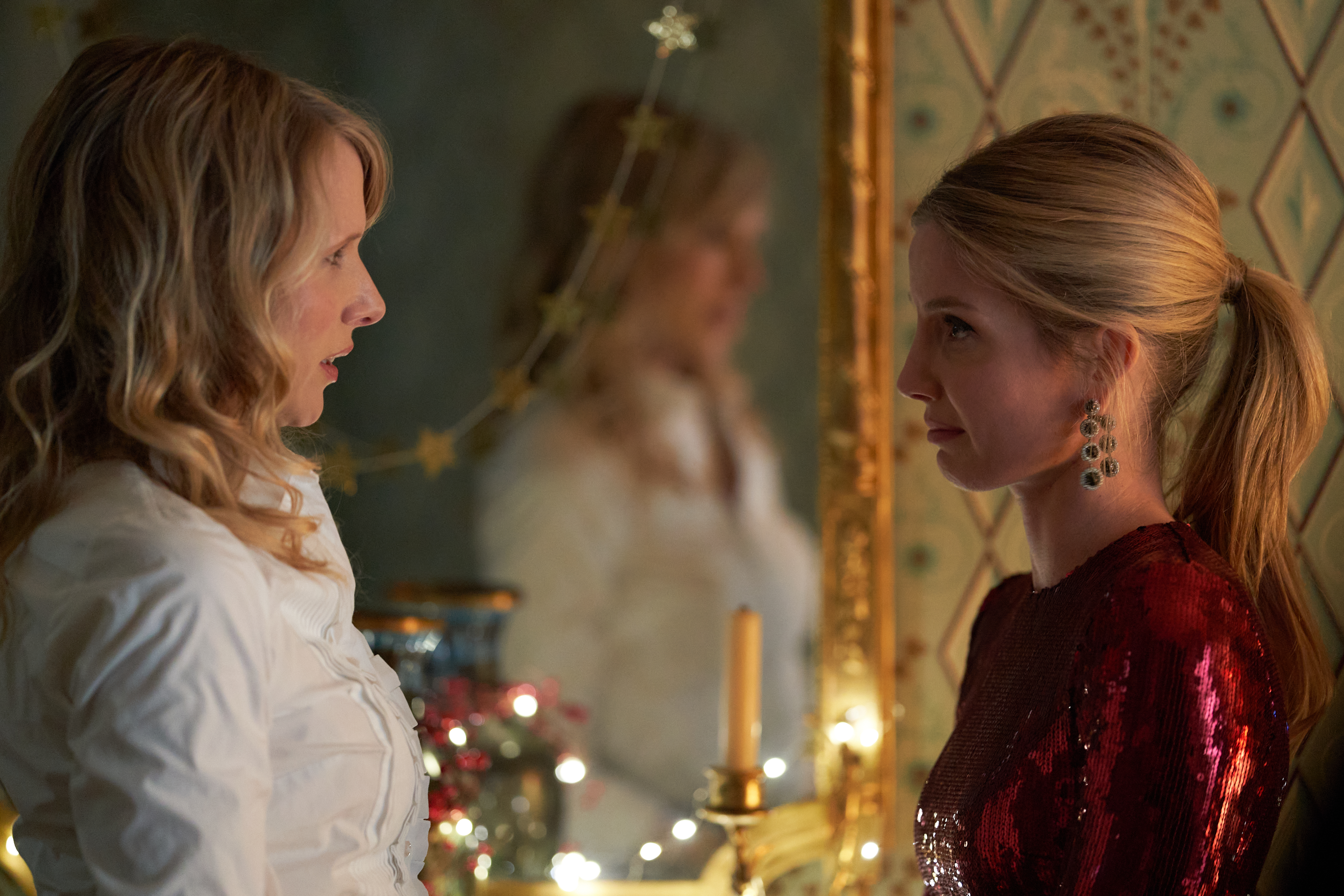 Lucy Punch and Annabelle Wallis in Silent Night (2021)