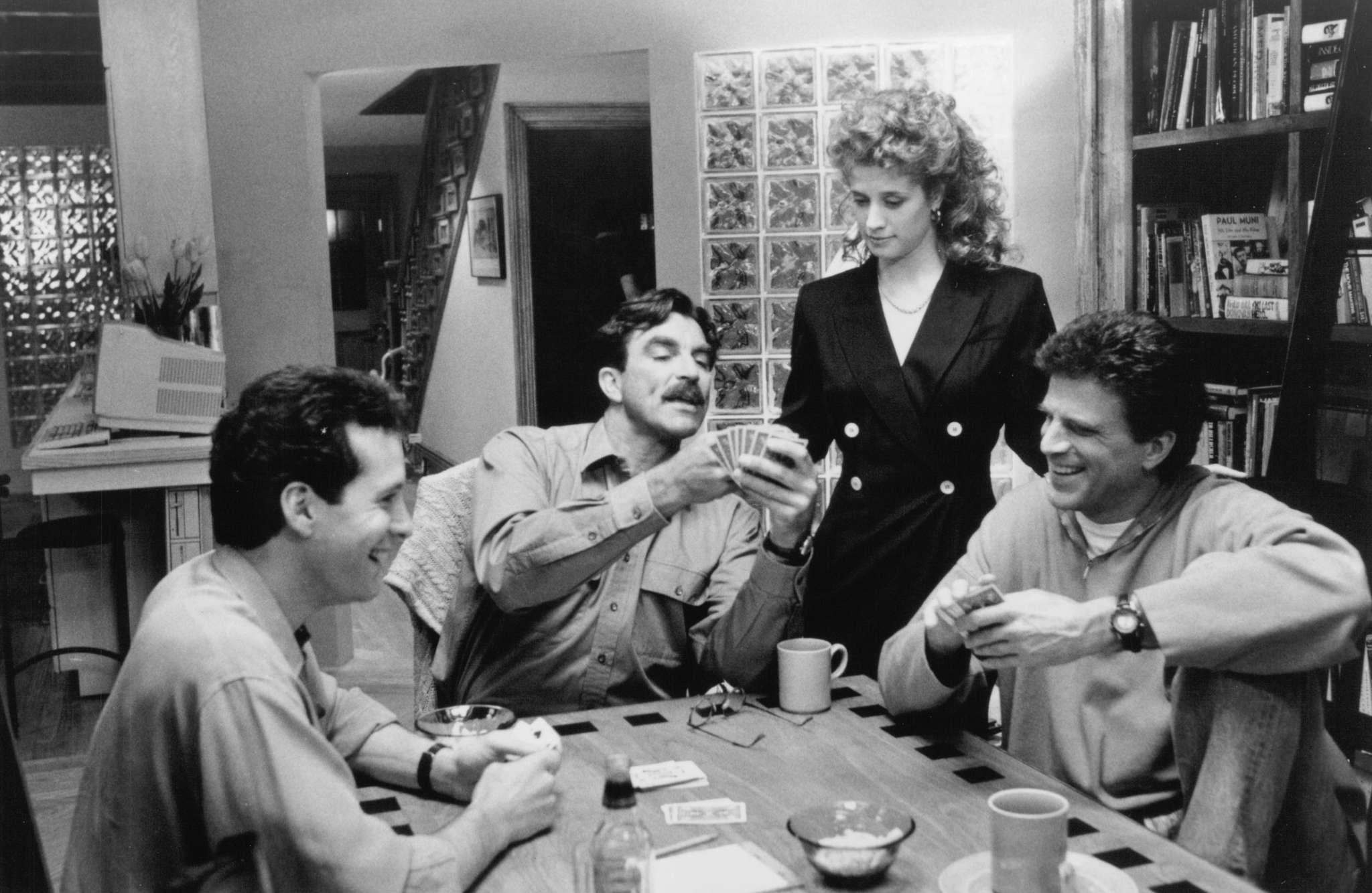 Steve Guttenberg, Tom Selleck, Ted Danson, and Nancy Travis in Three Men and a Little Lady (1990)