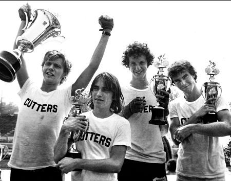 Dennis Quaid, Dennis Christopher, Jackie Earle Haley, and Daniel Stern in Breaking Away (1979)