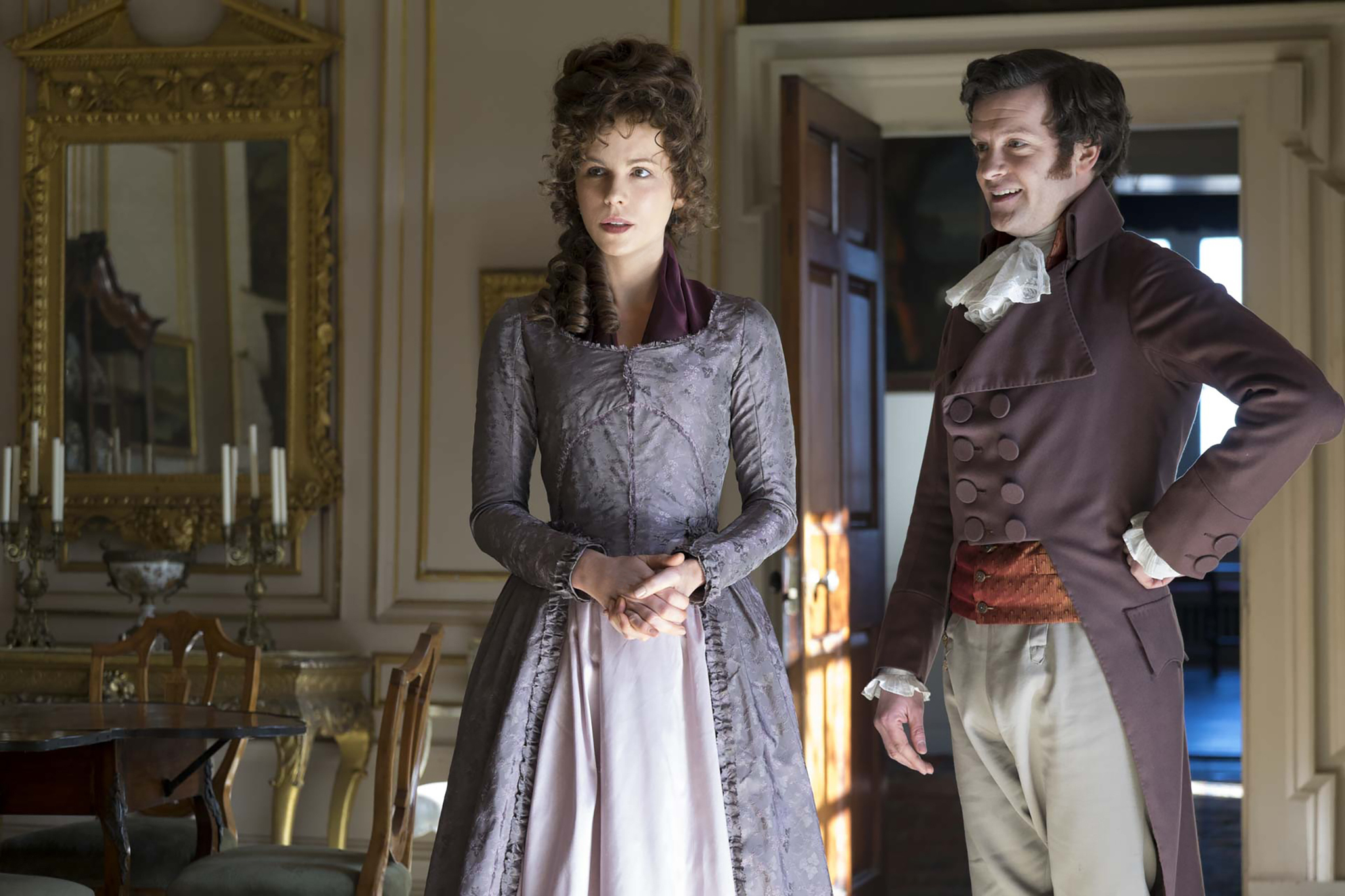 Kate Beckinsale and Tom Bennett in Love & Friendship (2016)