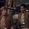 Dirk Benedict and Herbert Jefferson Jr. in Battlestar Galactica (1978)