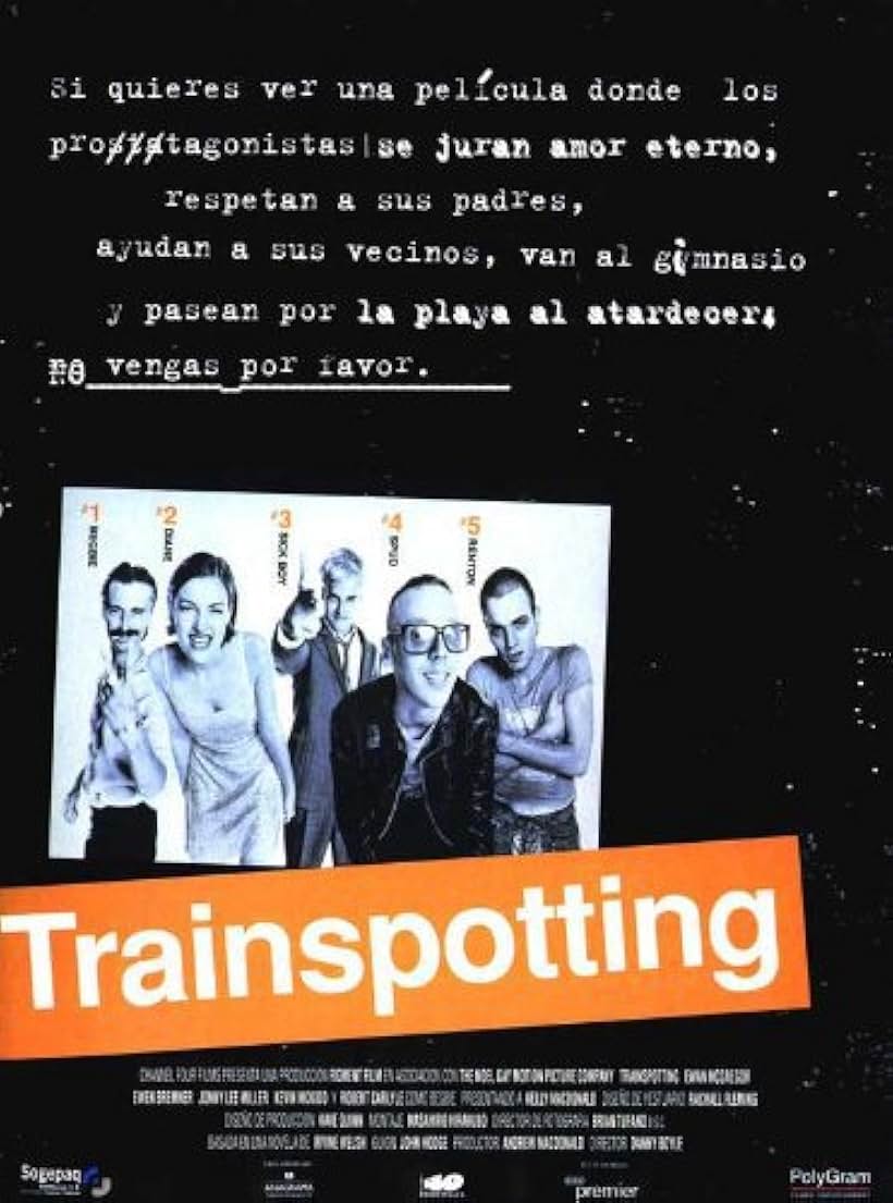 Ewan McGregor, Robert Carlyle, Jonny Lee Miller, Ewen Bremner, and Kelly Macdonald in Trainspotting (1996)