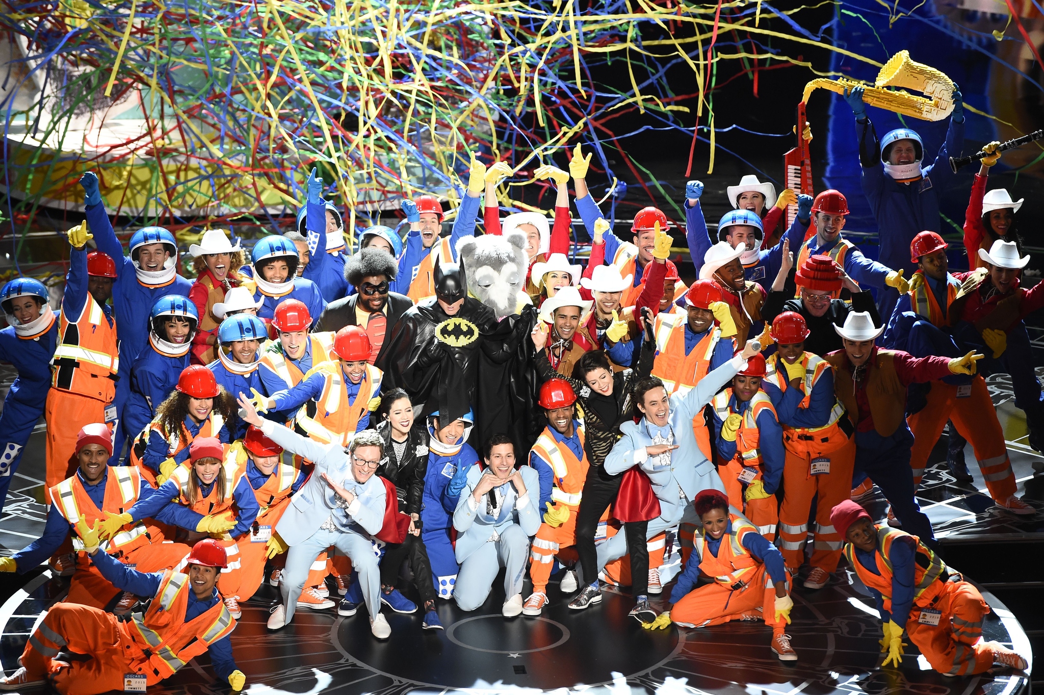 Will Arnett, Jorma Taccone, Andy Samberg, Akiva Schaffer, Sara Quin, Tegan Quin, and The Lonely Island at an event for The Oscars (2015)