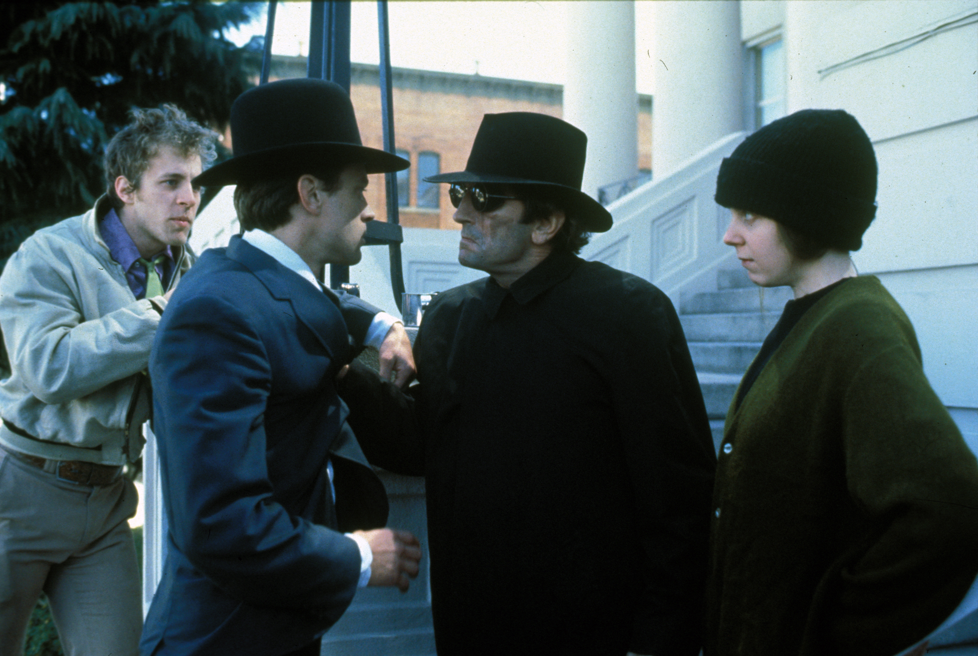 Brad Dourif, Harry Dean Stanton, Dan Shor, and Amy Wright in Wise Blood (1979)