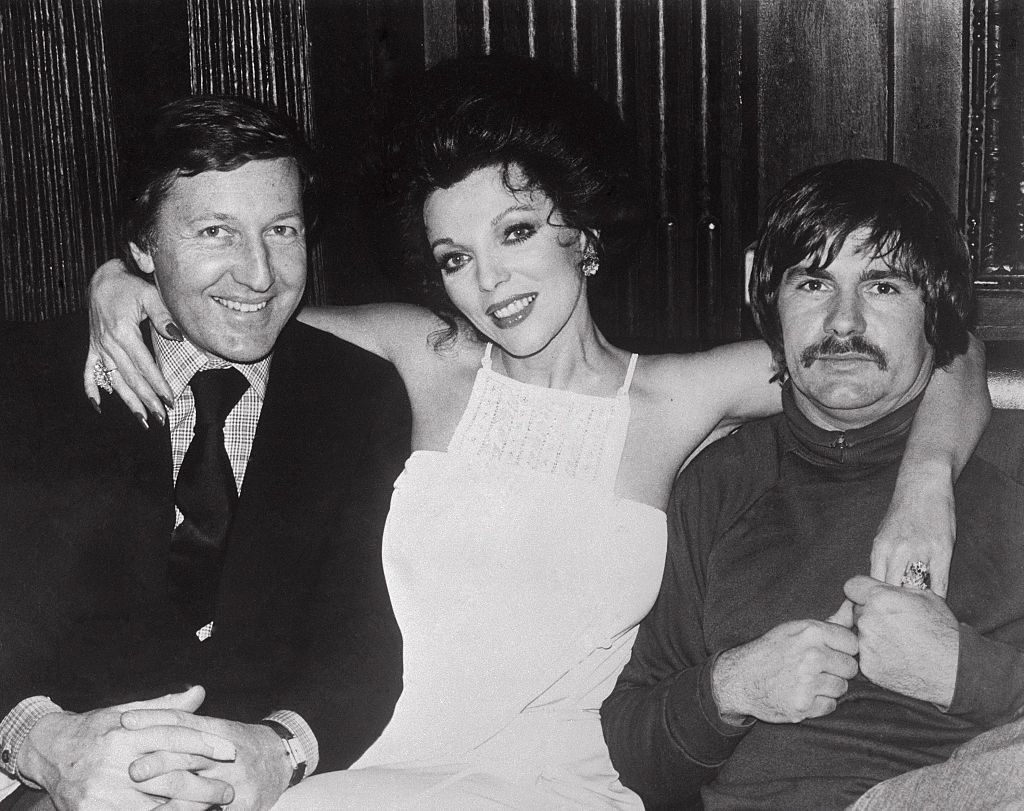 Joan Collins, Ronald S. Kass, and Quentin Masters in The Stud (1978)