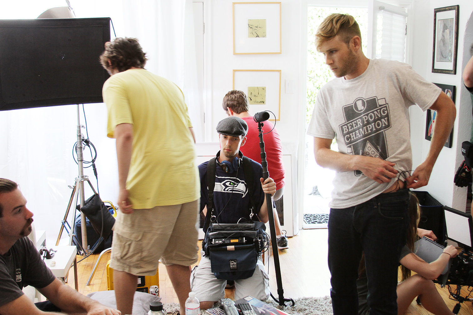 Director Bryan Fox working to set up a shot on the set of Dissonance.