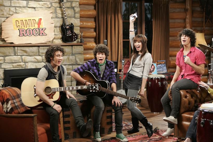 Demi Lovato, Jonas Brothers, Kevin Jonas, Joe Jonas, and Nick Jonas in Camp Rock (2008)